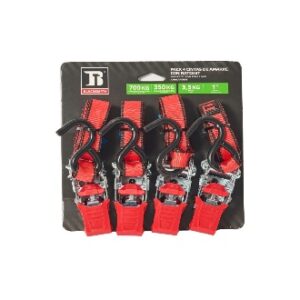 Set 4 eslingas 3,5 mts caerga maxima 400 kls con rachet de 1 pul